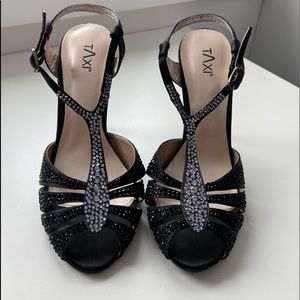 Taxi Black Embellished Strappy Heels